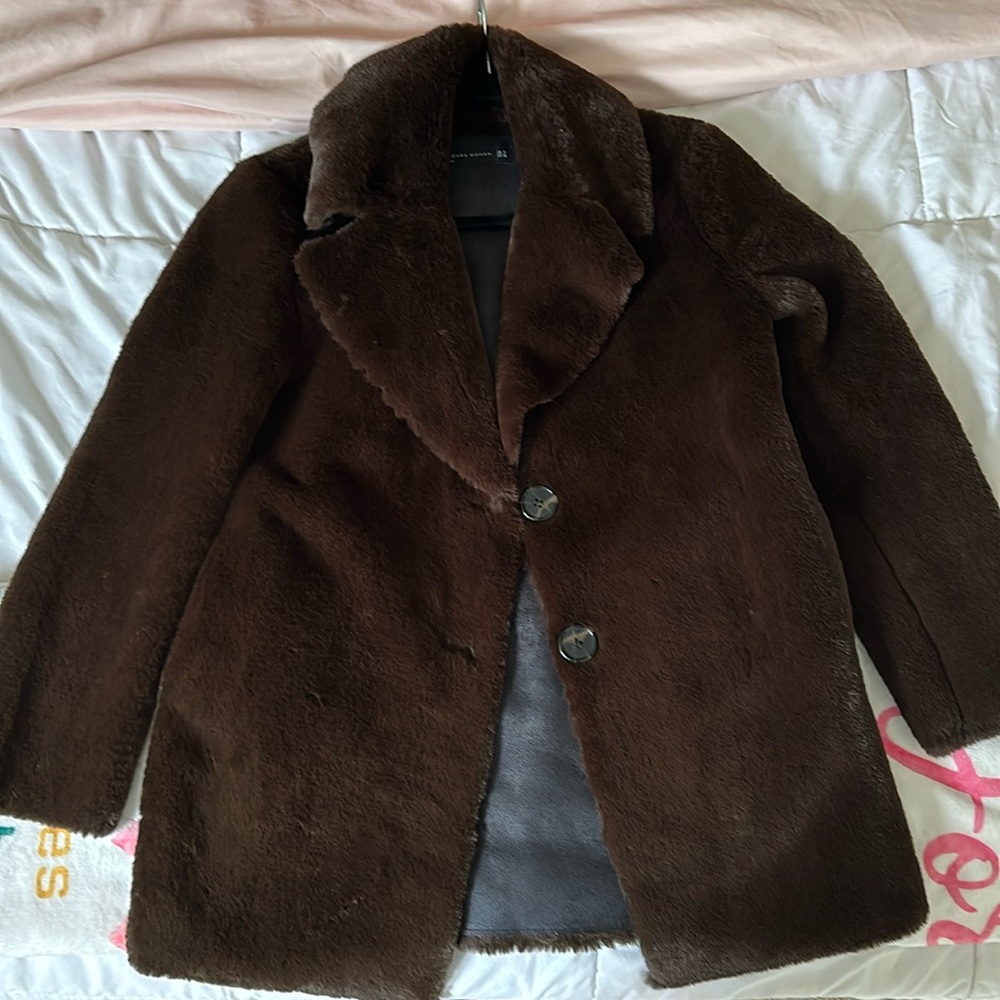Zara Women Medium Fir Coat (Size M)